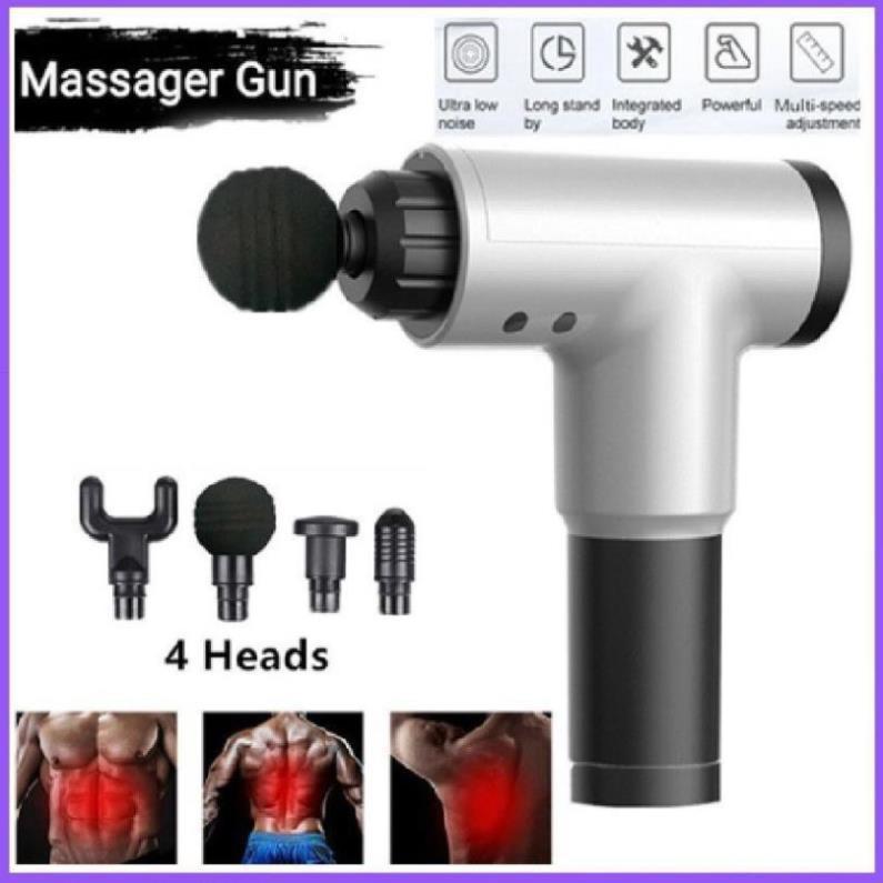 Máy massage cầm tay - 4 đầu 6 chế độ - Máy massage trị liệu đau mỏi vai gáy - Sản phẩm tiện ích cho mọi người