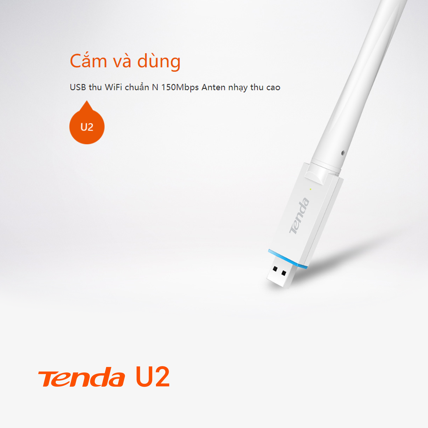 Tenda USB kết nối Wifi U2 tốc độ 150Mbps - Hàng Chính Hãng