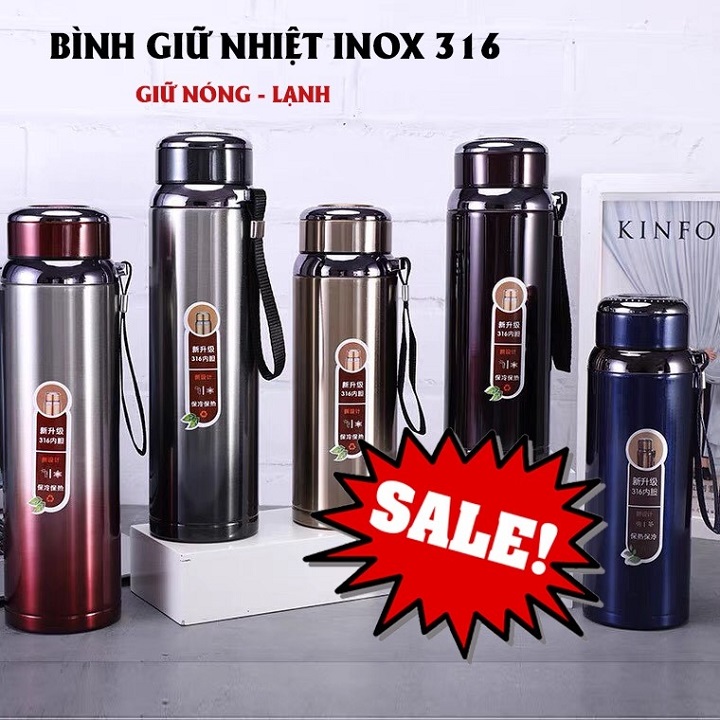 Bình giữ nhiệt dung tích 800 ml giữ nóng, lạnh trên 15 giờ Inox 316 Cao Cấp