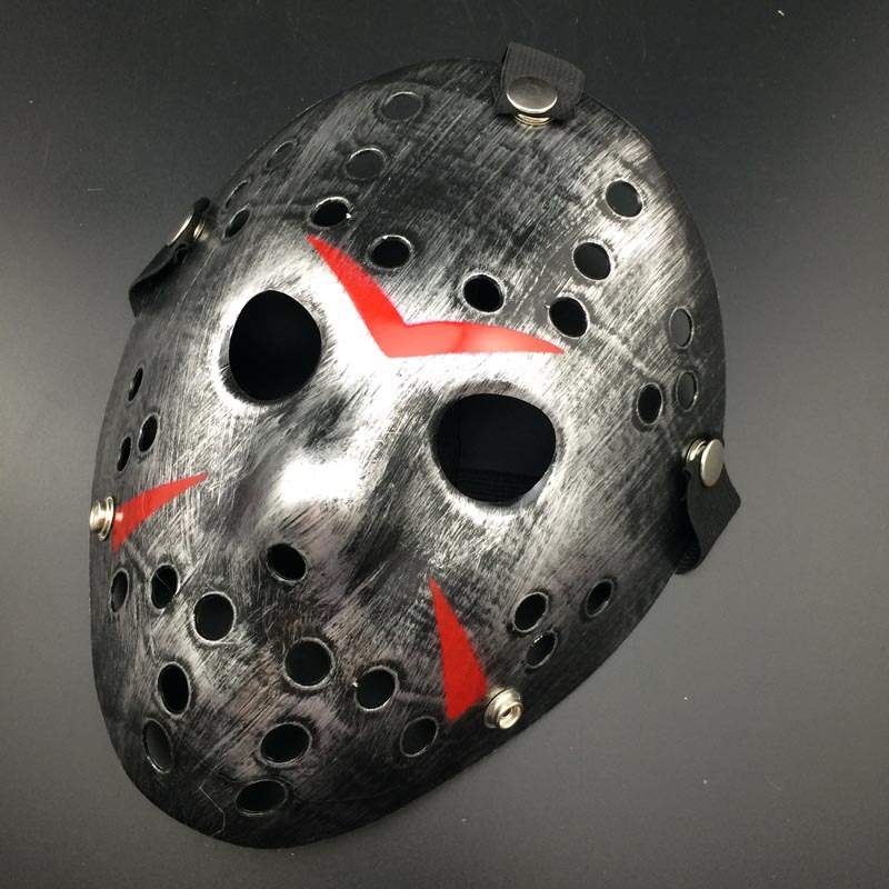 Mặt Nạ Jason hóa trang Halloween leegoal Lỗ tròn Màu Xám
