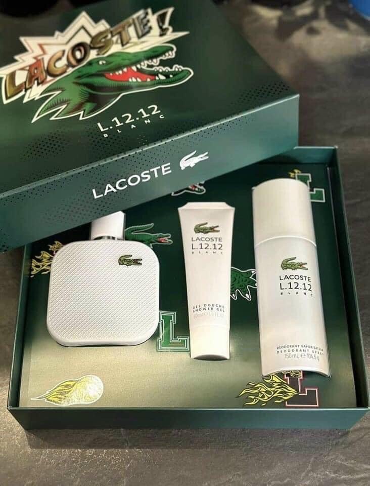 Bộ Nước Hoa Nam Lacoste Eau de Lacoste L.12.12 Blanc EDT Gift Set