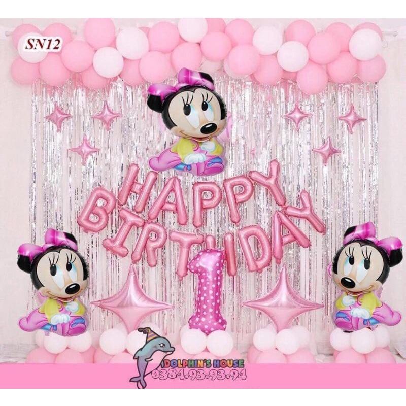 Set bóng Sinh Nhật tuổi chuột miky Cho Bé Trai + Bé Gái 1 tuổi️tặng bơm ️ băng keo