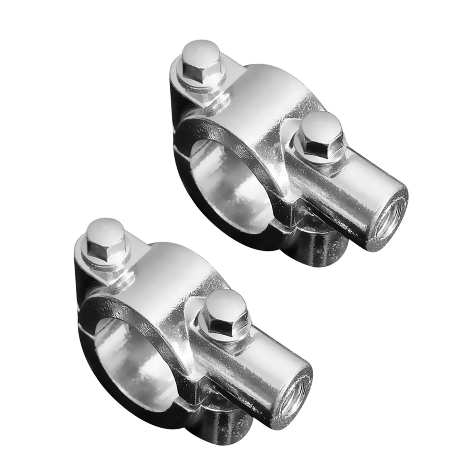 2x Mirror Mount Bracket Clamp for 7/8" Handlebar Motorcycle Chrome