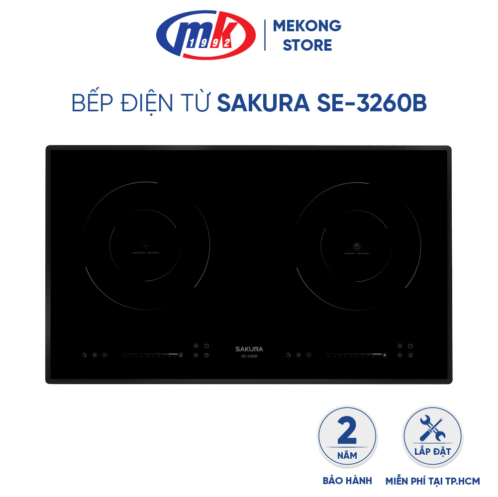 Bếp 2 Vùng Nấu Từ Và Hồng Ngoại Sakura Công Nghệ HEATTECH SE-3260B Hàng Chính Hãng