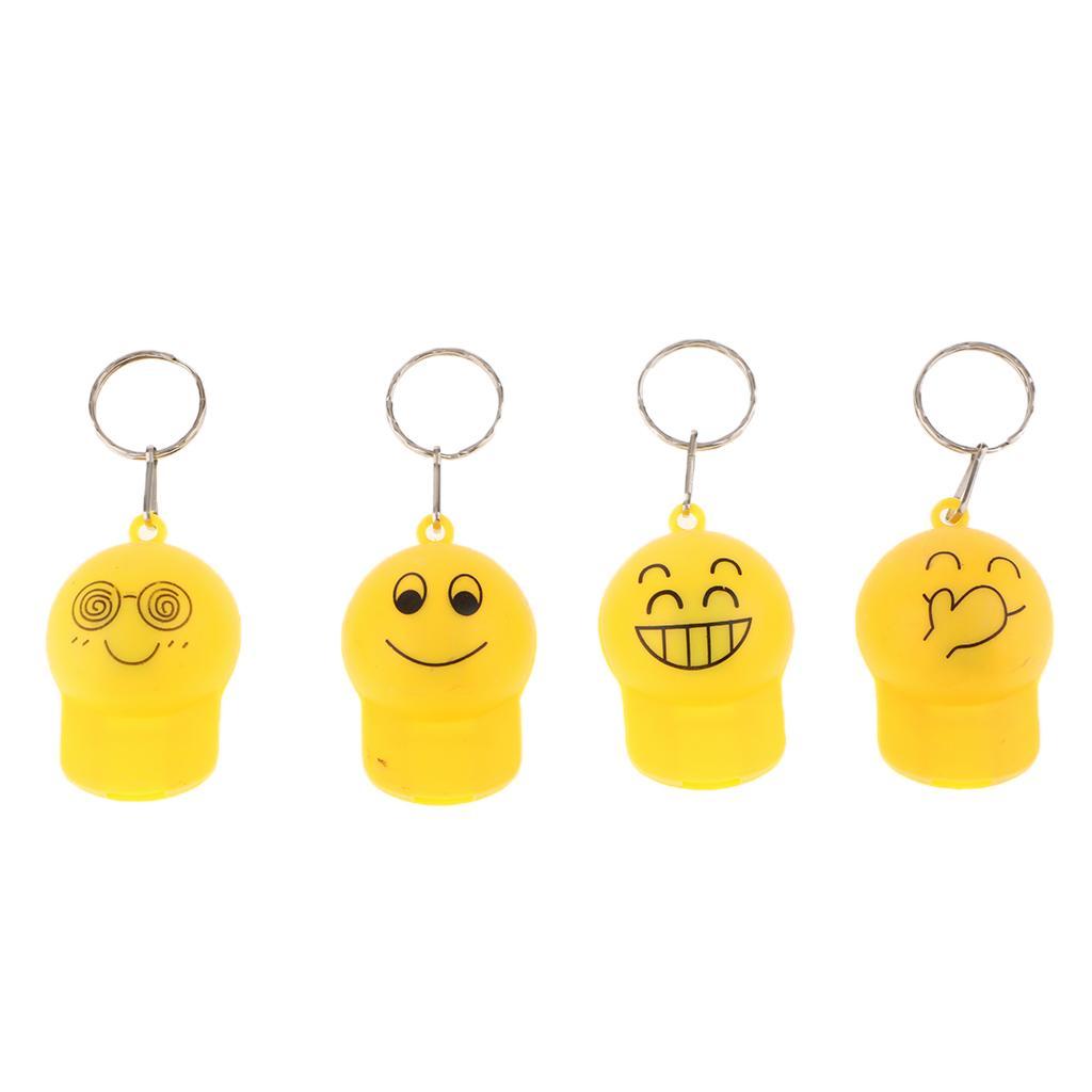 10 PCS Keychains Emotions Flashing LED Cute Handbag Key Pendant
