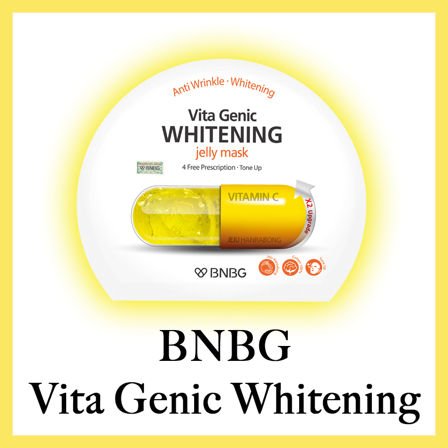 Combo 10 Mặt nạ giấy dưỡng da BNBG Vita Genic Whitening Jelly Mask (Vitamin C) 30ml x10 Tặng 1 lưới tạo bọt rửa mặt