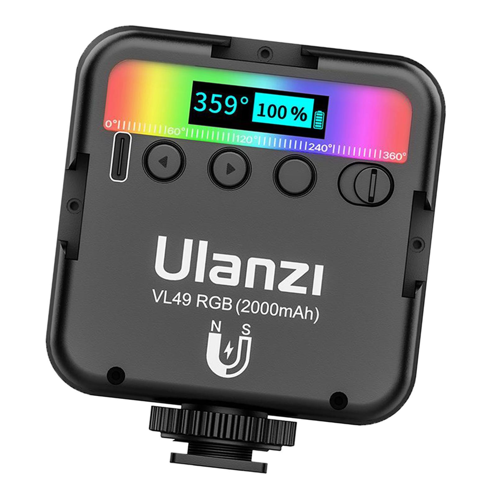 Portable VL49 RGB Video Light Camera Light Full Color 3 Cold Shoes