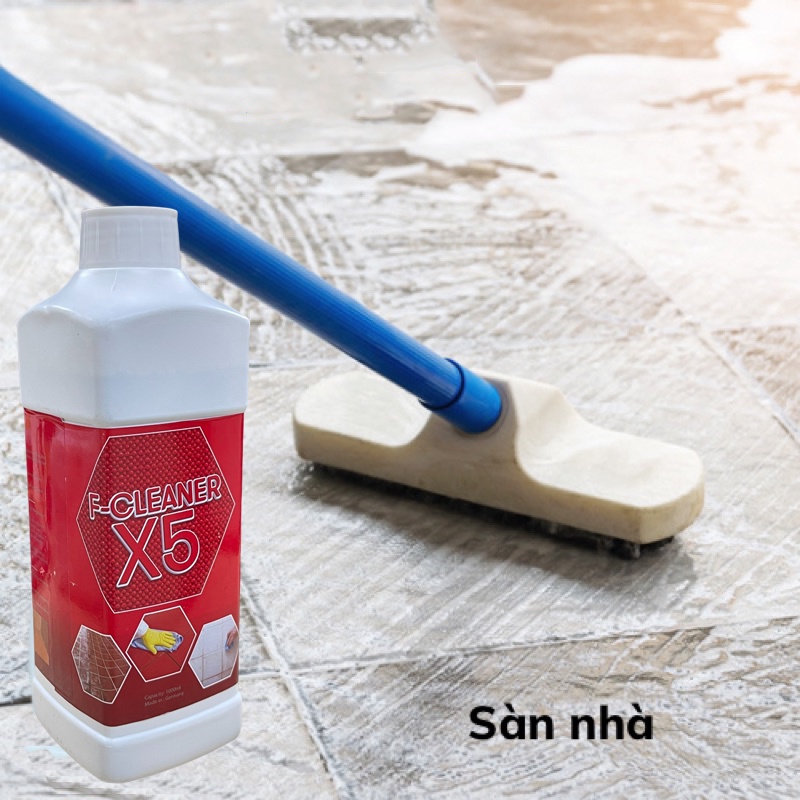 Nước Tẩy Trắng Ron, Sàn Gạch Men Cực Trắng F - Cleaner X5 Siêu Sạch