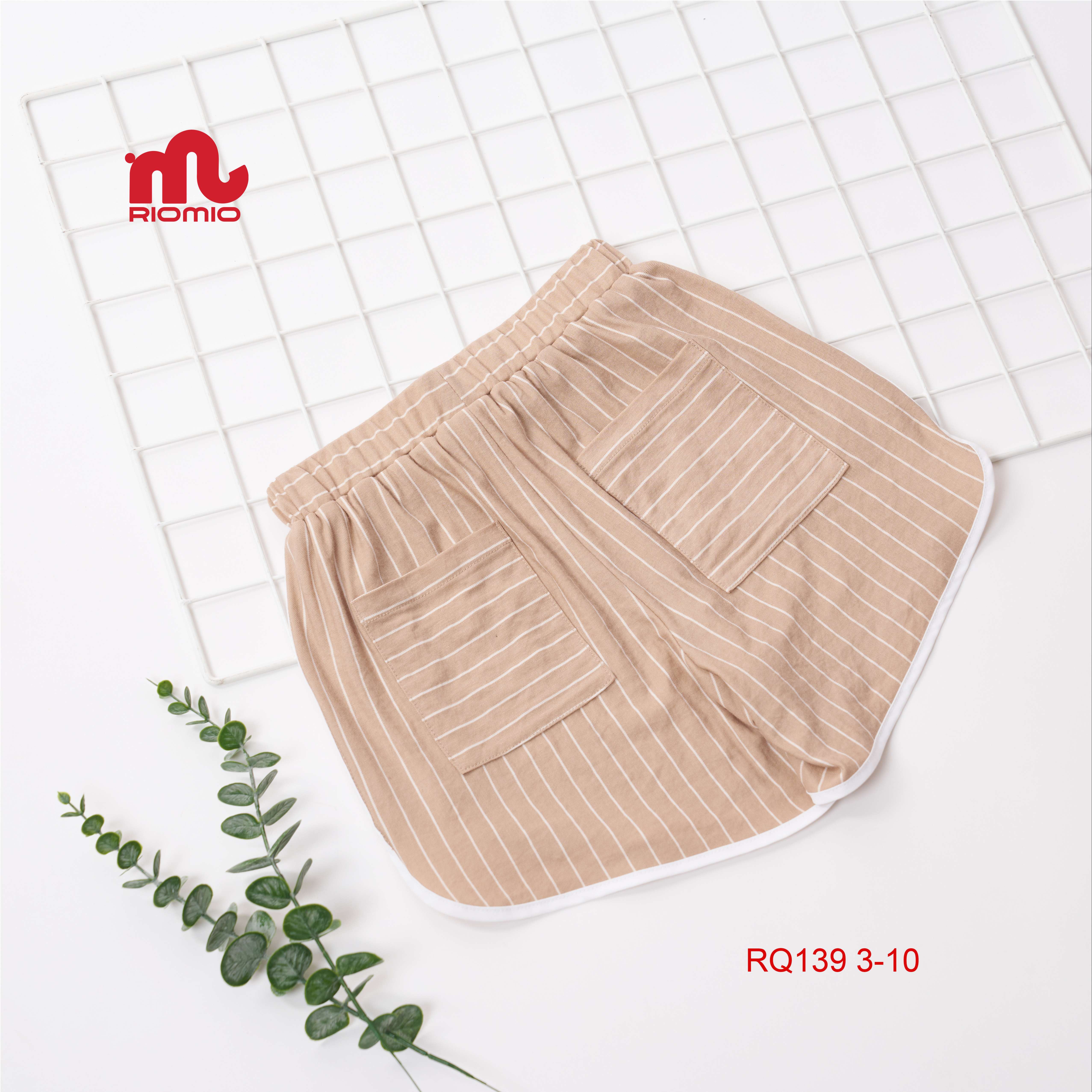 Quần sooc bé gái Riomio bo viền thể thao chất liệu 100% cotton đũi Mango thoải mái, thấm hút- RQ139