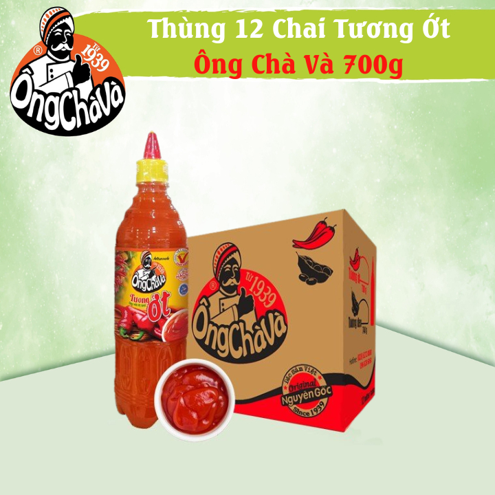 Thùng 12 Chai Tương Ớt 700g Ông Chà Và Tiện Lợi Tiết Kiệm Thích Hợp Nhà Hàng Quán Ăn