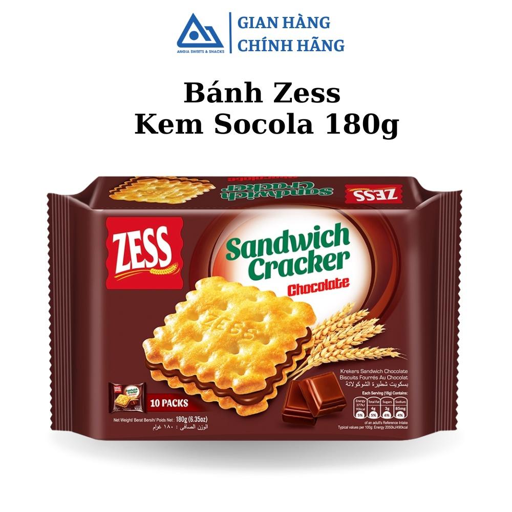 Bánh Quy Kem Giòn Kẹp Kem Zess Hương Phomai, Chanh, Socola 180G An Gia Sweets &Amp; Snacks - Socola