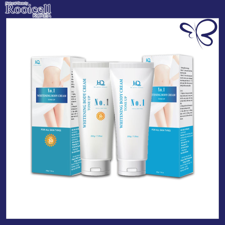 Kem dưỡng thể trắng da HD No.1 Whitening Body Cream Tone Up Rooicell - 200g