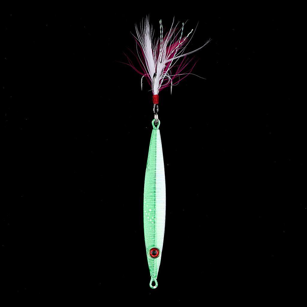 Hard Jigging Lead Fish Baits 21g 8cm Metal Fishing Lure Long Casting Lure with Feather Hook