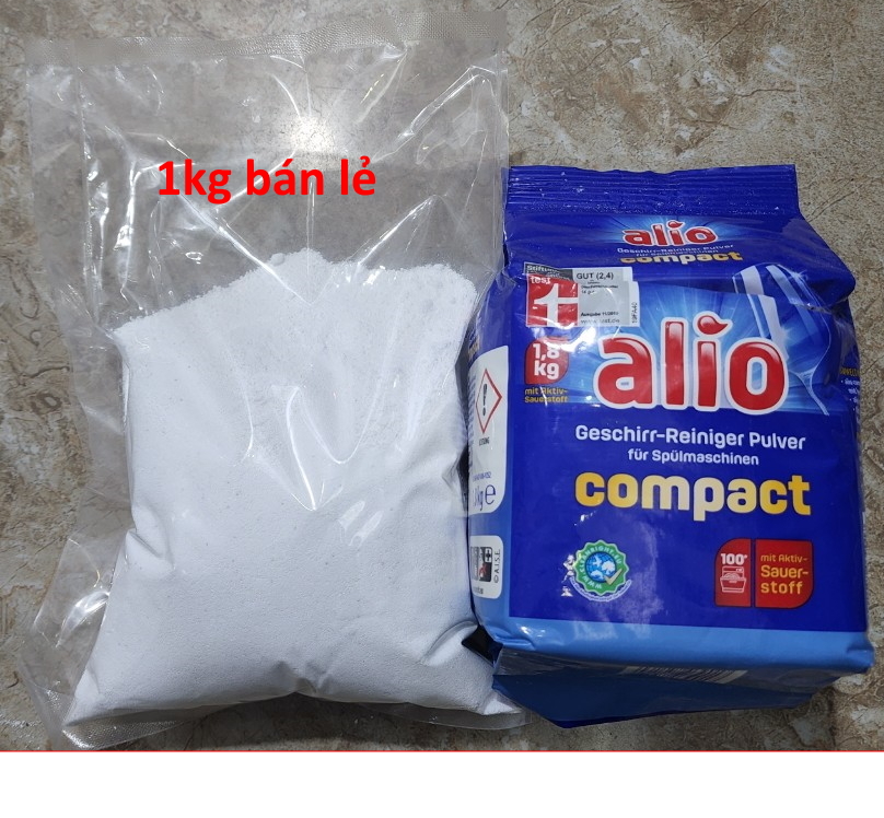 Bán lẻ 1kg Bột rửa bát alio dùng cho máy rửa bát chén
