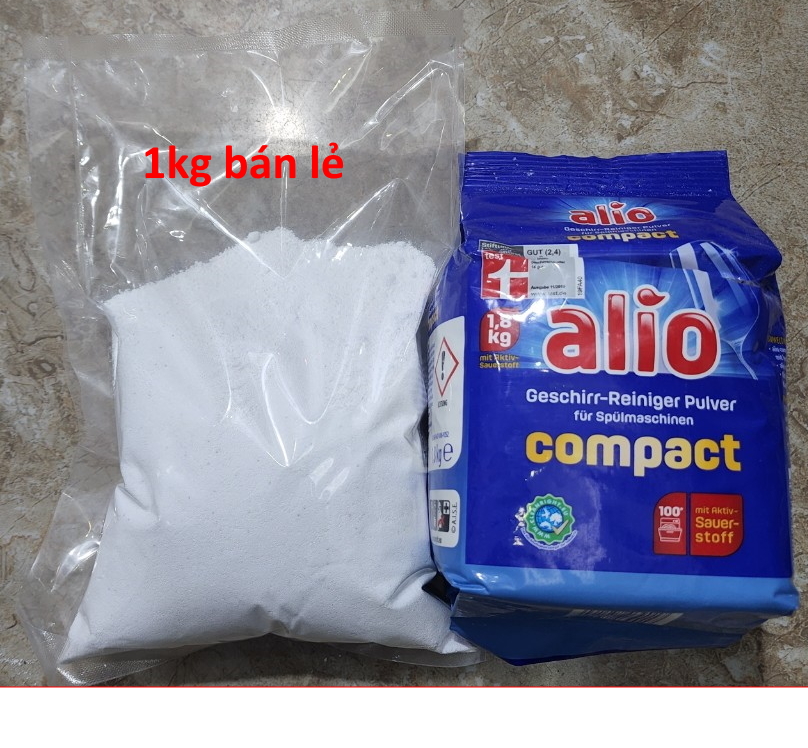 bán lẻ 1kg Bột rửa bát alio dùng cho máy rửa bát chén