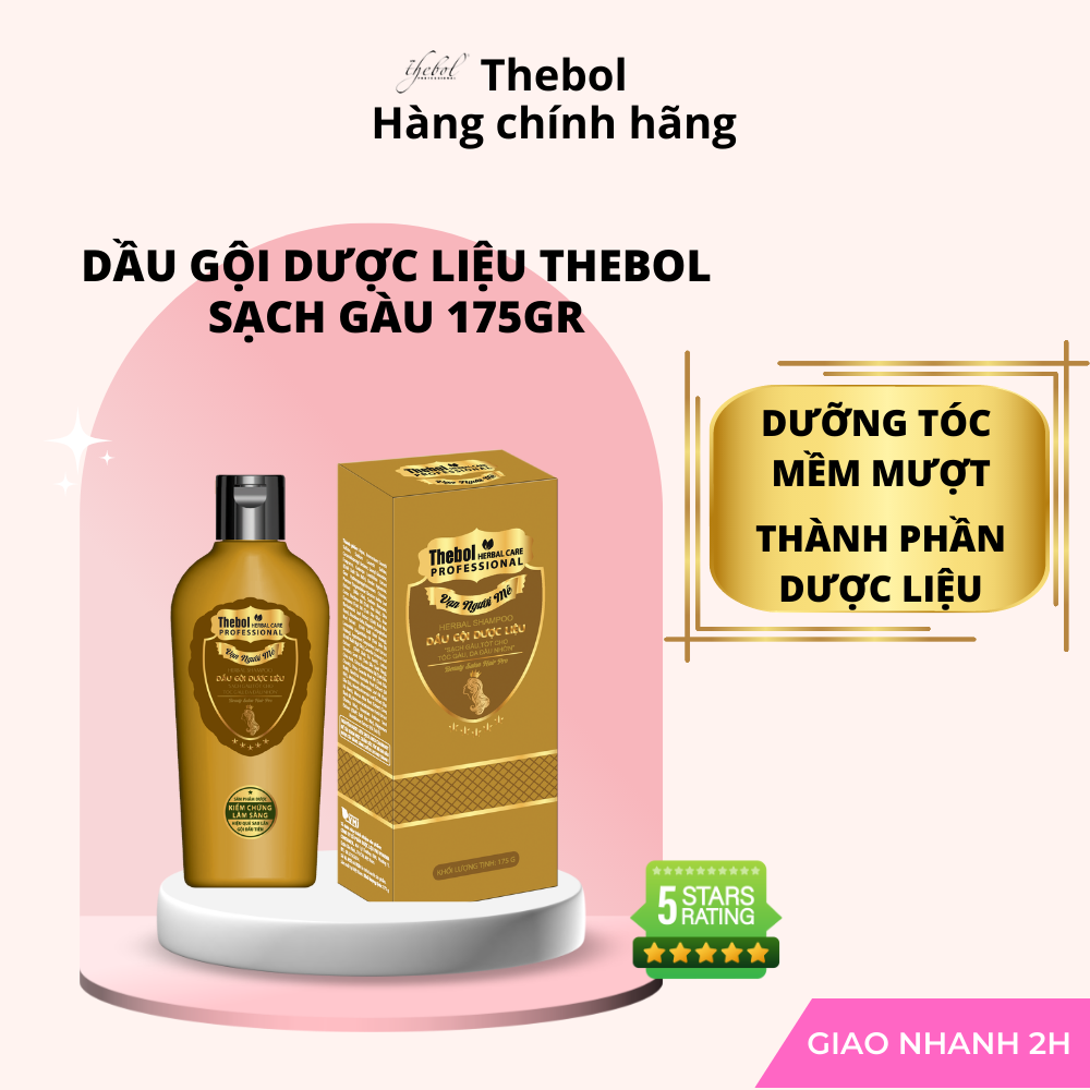 Dầu gội dược liệu Thebol 175gr chiết xuất từ dược liệu sạch thành phần thảo mộc giảm gãy rụng sạch gàu giúp mọc tóc mềm mượt