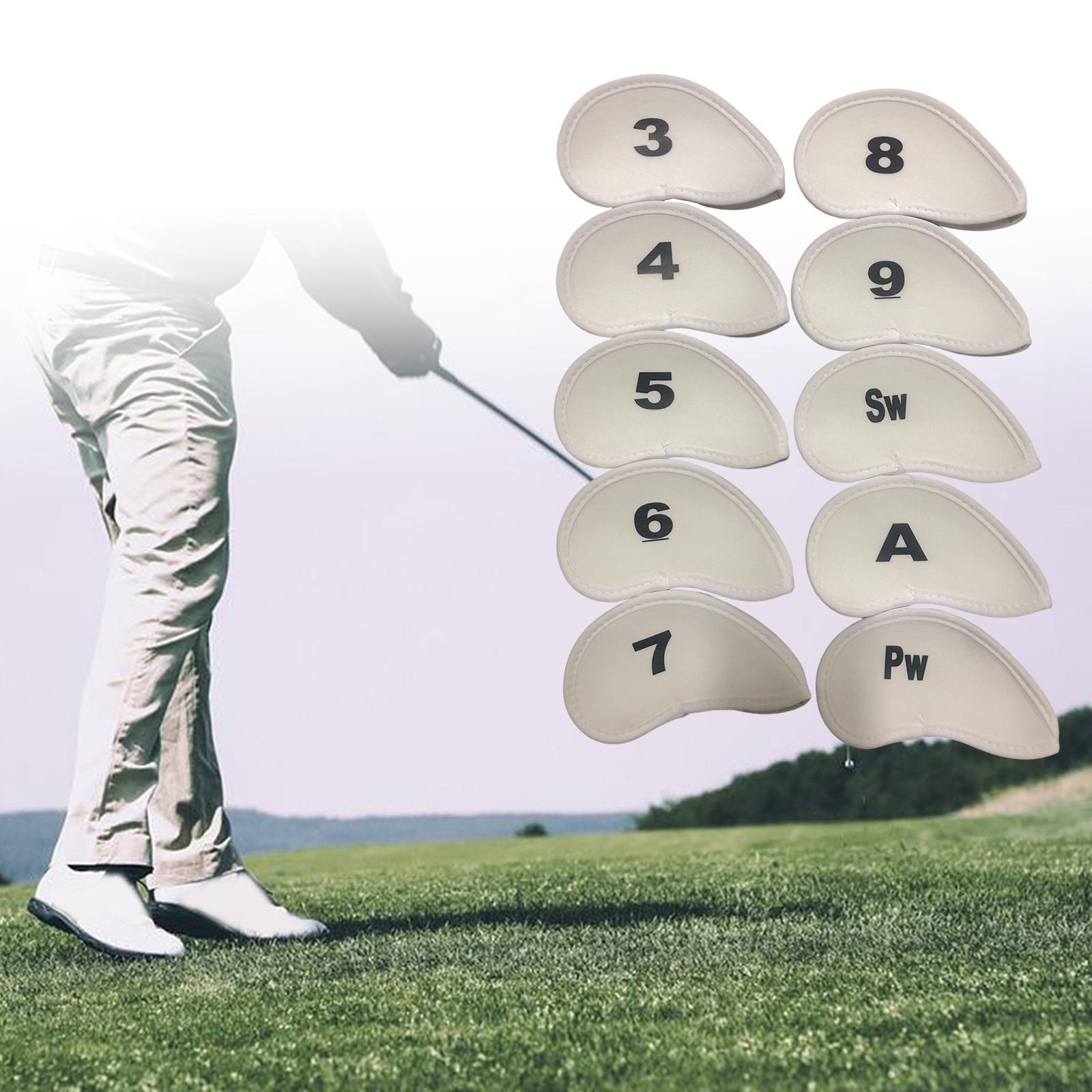 10 Pieces Golf Club Iron Headcover Set Protection Guard Guard Protective