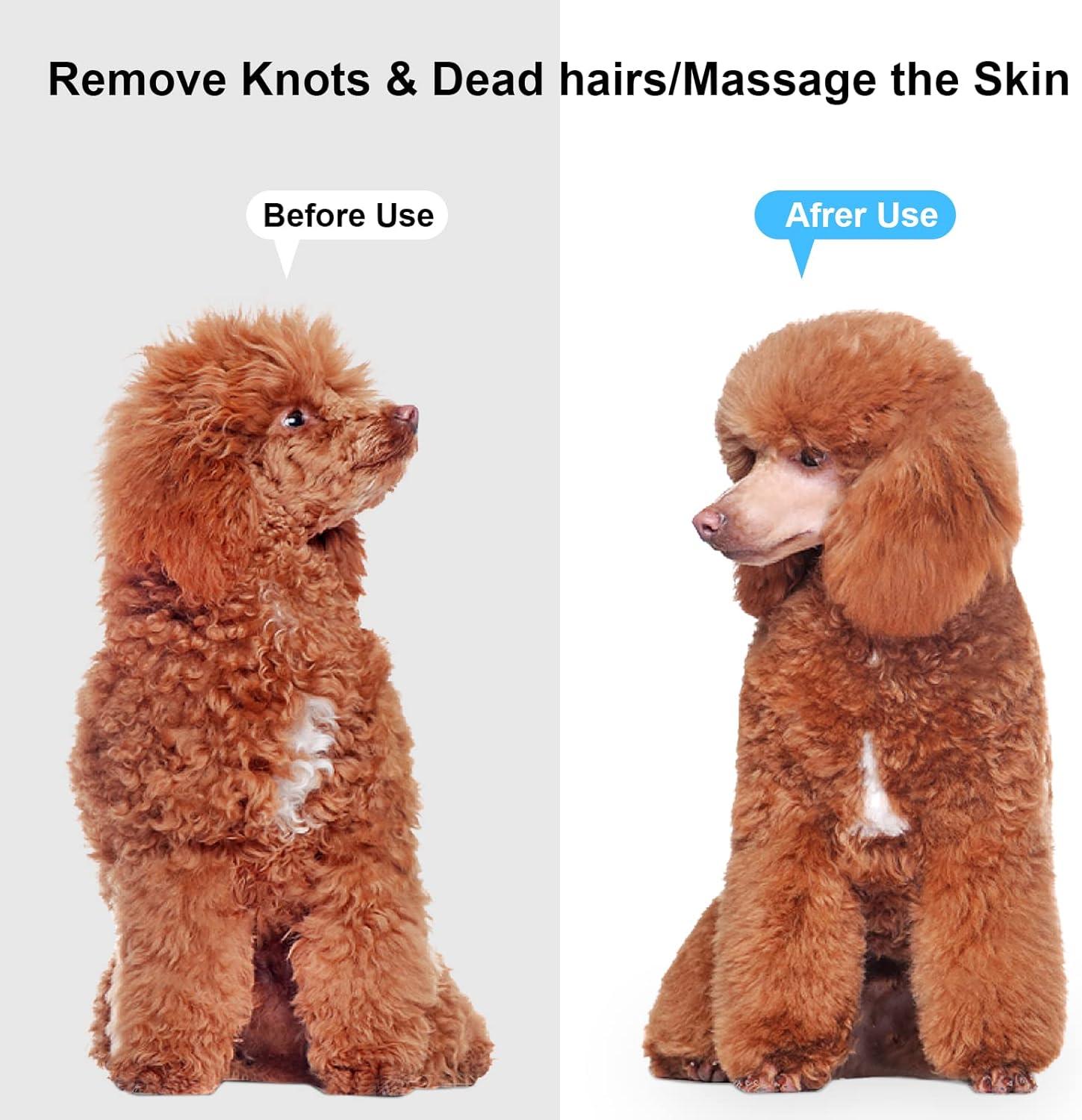 Bàn chải cho chó, Bàn chải cho mèo, Lược chải lông cho thú cưng, Cào chải lông LIUCOLI -  96% lông chết và các nút thắt, Dụng cụ gỡ rối chuyên nghiệp cho tóc dài/ngắn