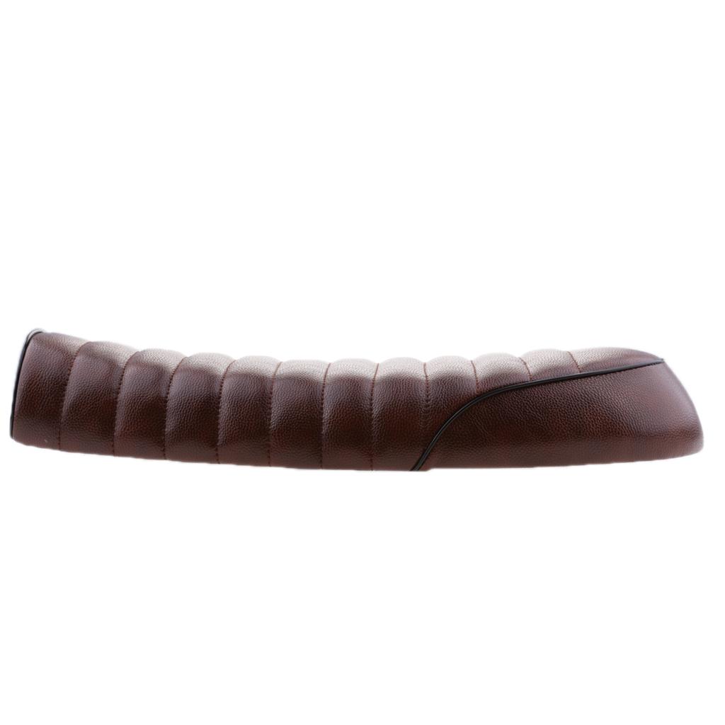 Brown Vintage Flat Brat Seat Cafe Racer Saddle Motorcycle Retro For Honda