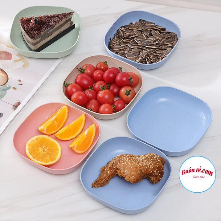 Set 6 Đĩa Tròn Lúa Mạch Chịu Nhiệt Tốt, sét 8 đĩa lúa mạch vuông