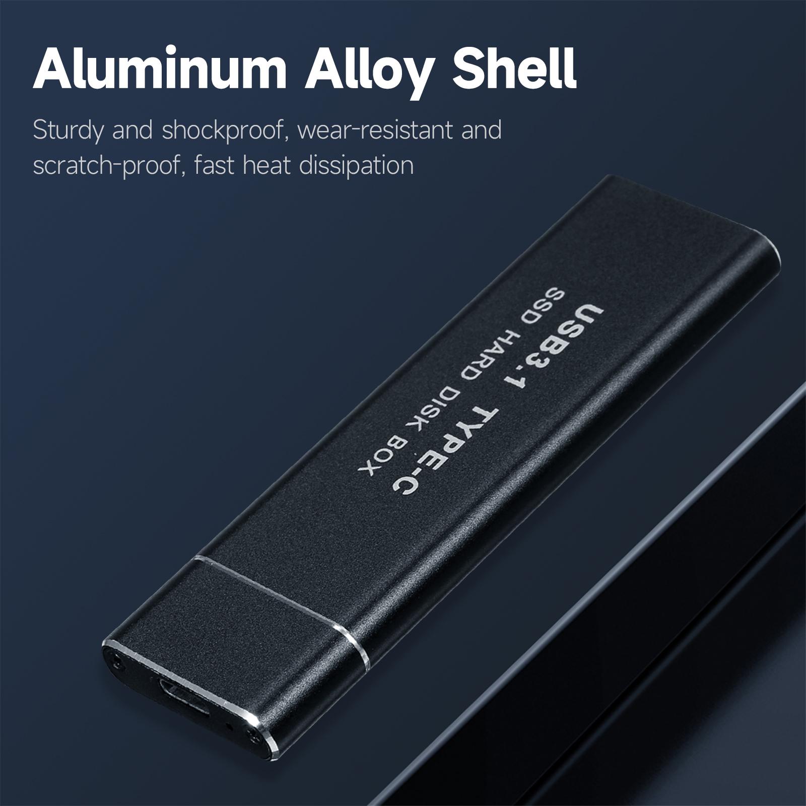 M.2 NVMe/SATA Dual Protocol Mobile Hard Disk Case USB3.1 Type-C External SSD Enclosure Aluminum Alloy Shell(only Shell)