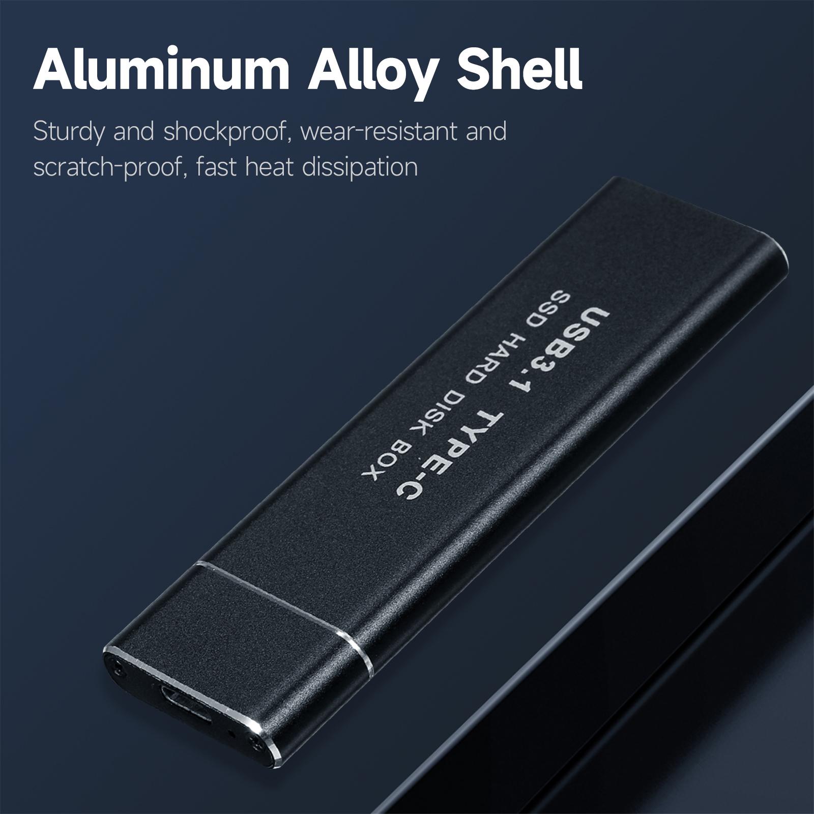 M.2 NVMe/SATA Dual Protocol Mobile Hard Disk Case USB3.1 Type-C External SSD Enclosure Aluminum Alloy Shell