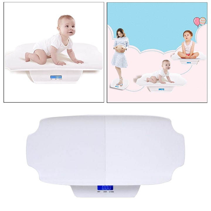 Cân Điện Tử Cho Bé Sơ Sinh BABY SCALE, Cân Tối Đa 100KG, Kết Hợp Đo Chiều Cao Em Bé