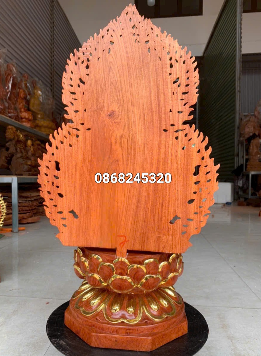 Bộ tượng thất phật được sư bằng gỗ hương đá kt cao 40×20cm +lá chắn hào quang cao tổng 54cm