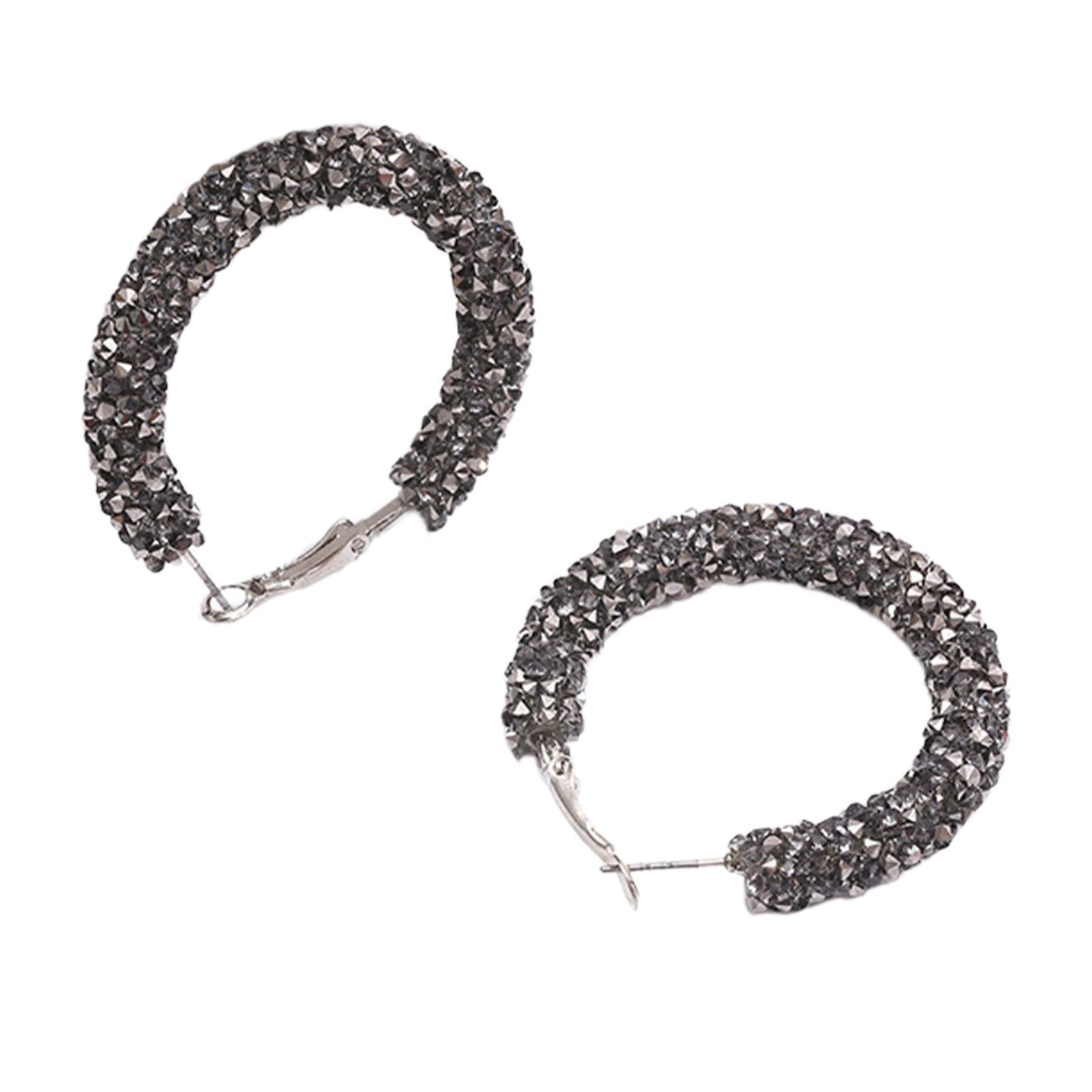 Hoop Earrings Simple Fashion Rhinestone Earrings for Daily Wear Dating Party