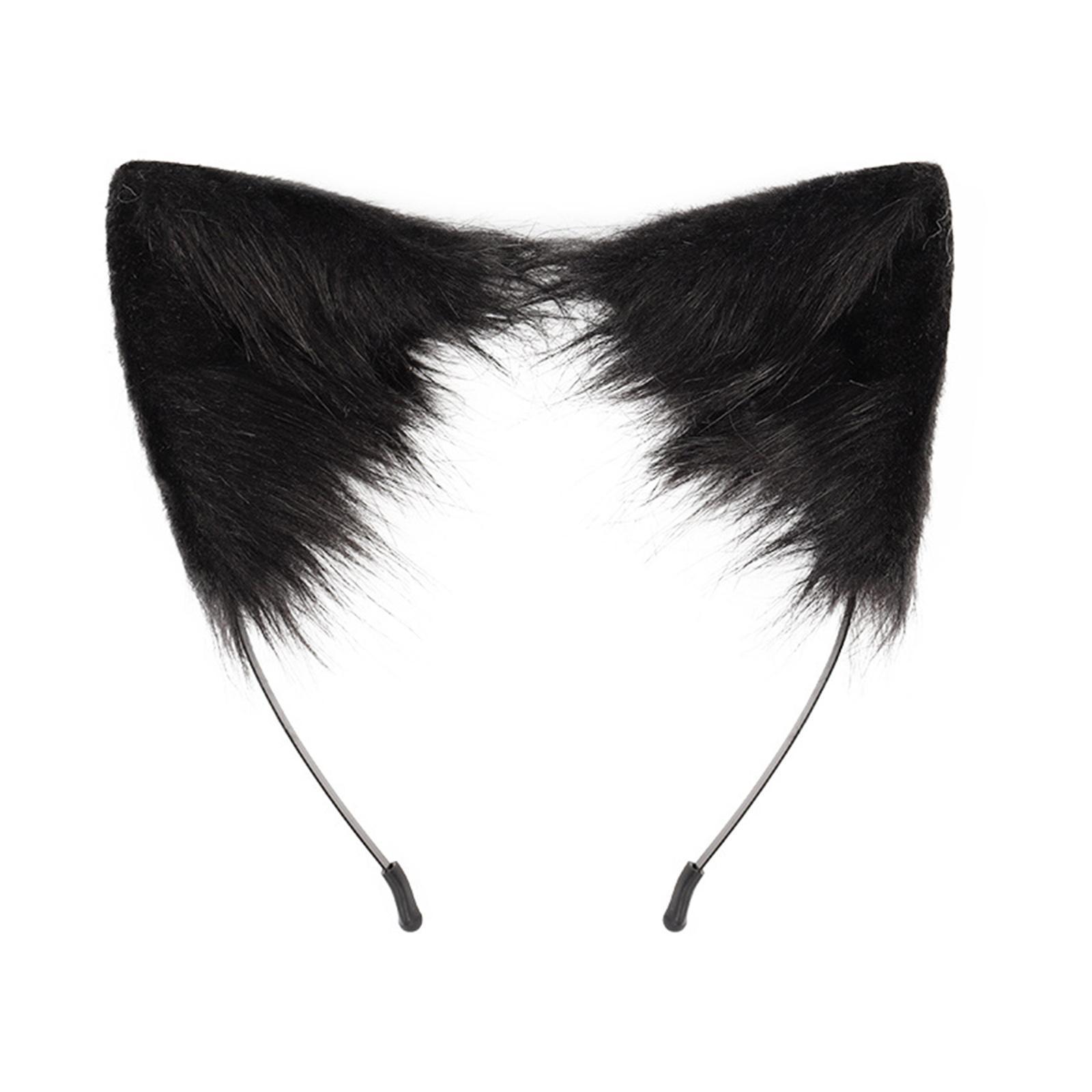 2Pcs Long Tail Gothic Ears Hair Hoop for Cosplay Costume Kits