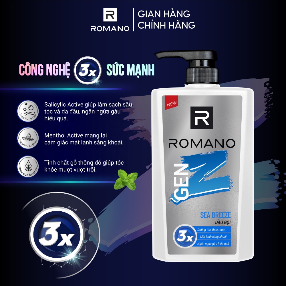 Dầu gội Romano GEN Z FOREST CEDAR/SEA BREEZE 610G