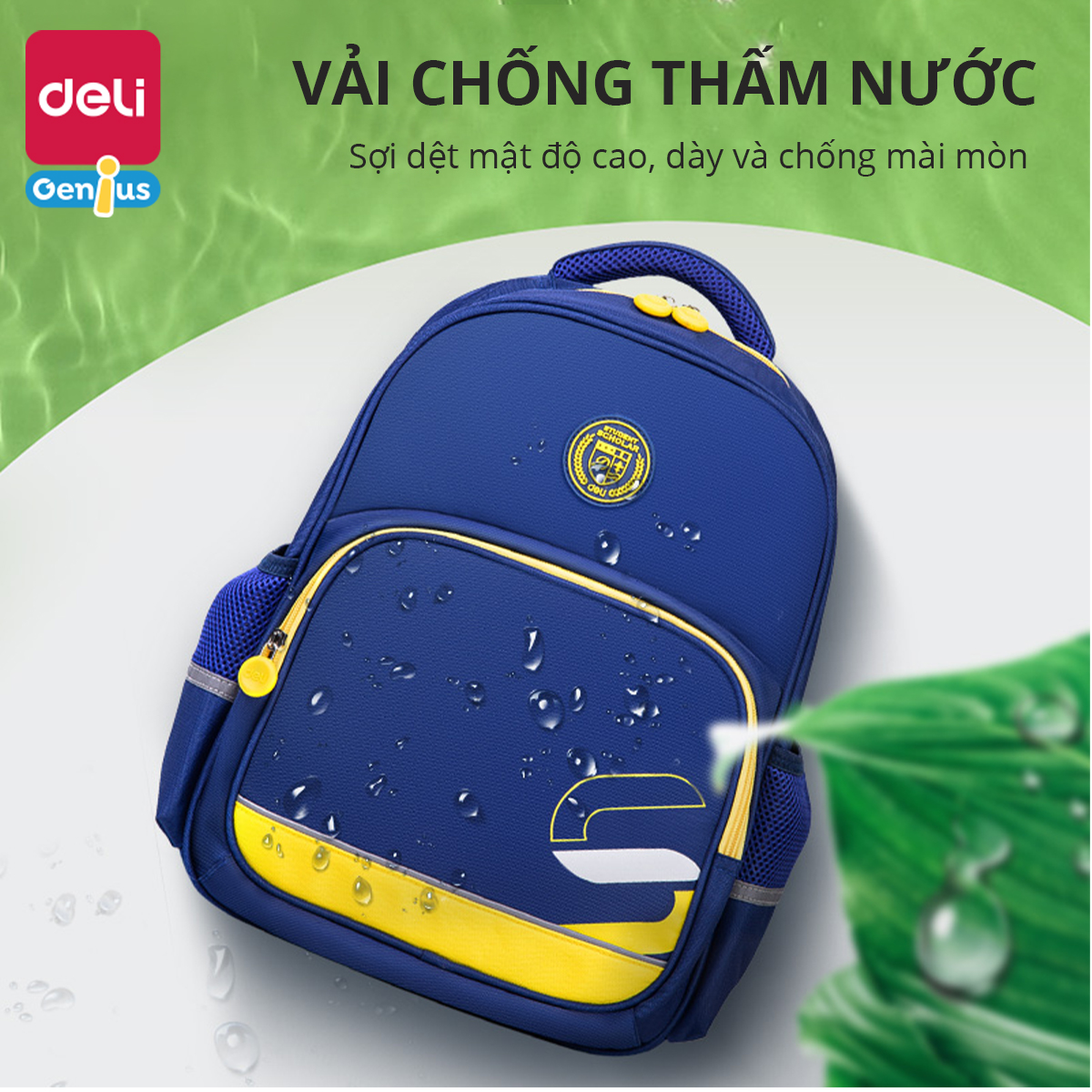 Balo học sinh Deli nhiều màu sắc đẹp mắt cho bé trai, bé gái đi học, đi chơi mẫu giáo, cấp 1 - Cặp chống gù lưng - B13 / B14