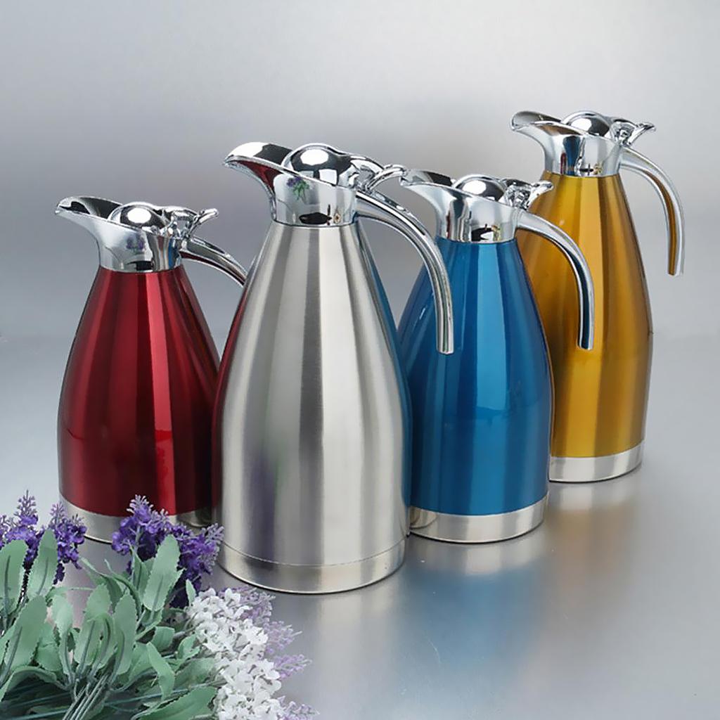 Cold Thermal Carafe Bottle 1.5L Flask Pot For Coffee Tea Water Silver