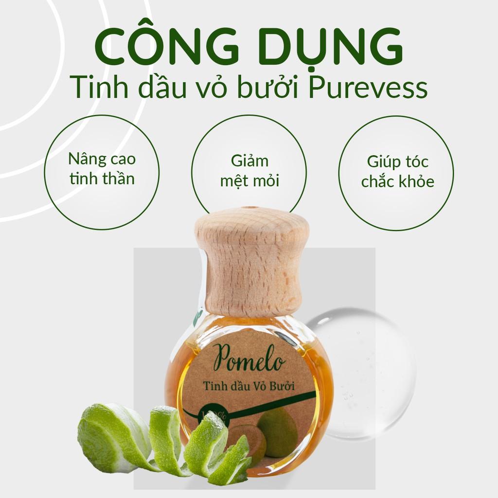 Tinh dầu treo xe Vỏ bưởi Purevess 10ml giúp thơm phòng, thư giãn và thông thoáng xe ô tô