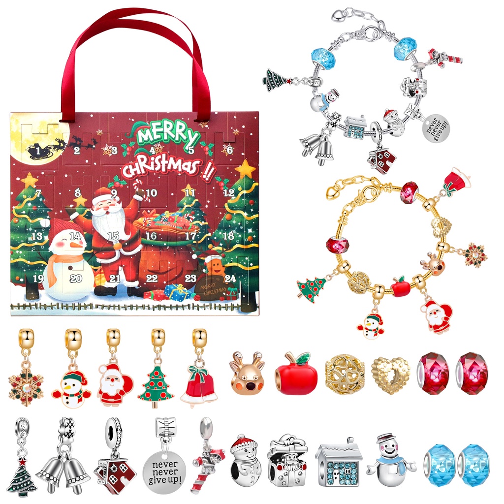 Blind box đồ chơi hộp mù charm vòng tay dạng lịch đếm ngược giáng sinh Noel 2024 cho bé trai gái, quà giáng sinh cho bé