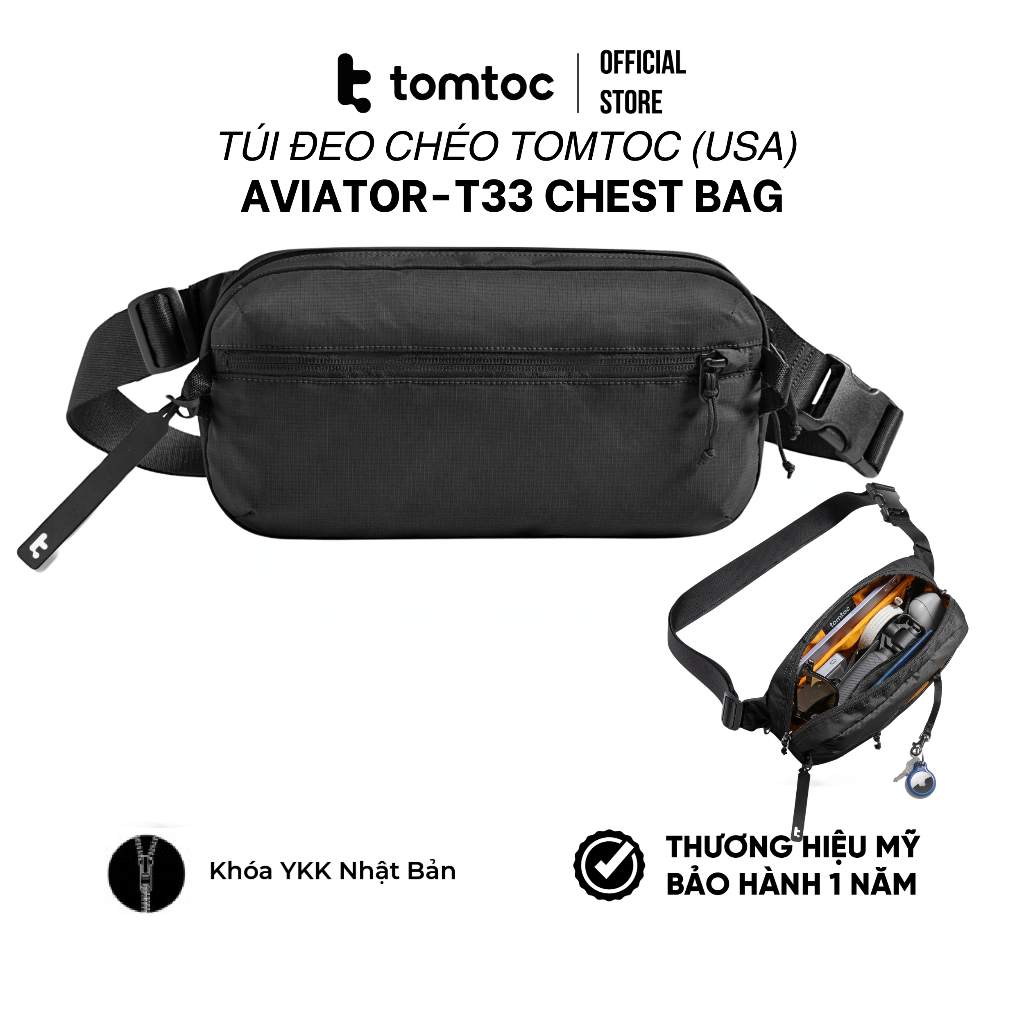 Túi đeo chéo Tomtoc Aviator - T33 Chest Bag- Hàng chính hãng