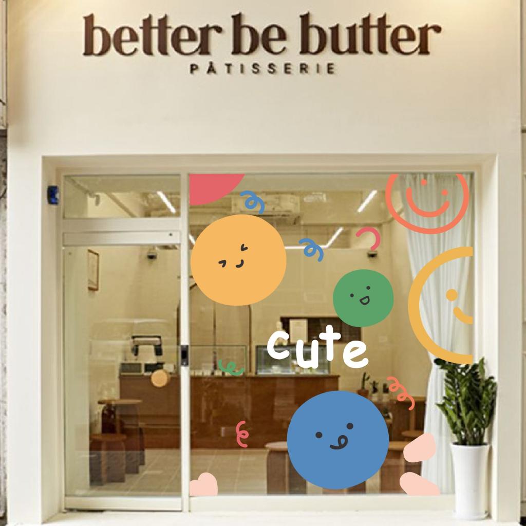 Hình dán smile aesthetic trang trí gương cửa hàng cute