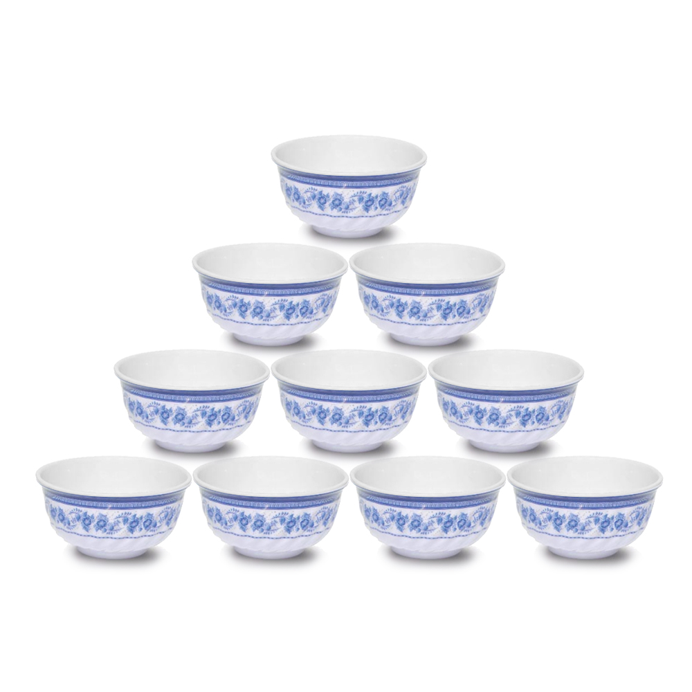 Bộ 10 Chén (Bát) Xoắn An Toàn Sức Khỏe Nhựa Xanh Melamine CX