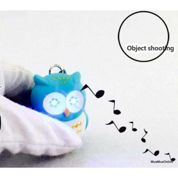 Móc Khóa Hình Cú Có Led Có Âm Thanh Vui Nhộn