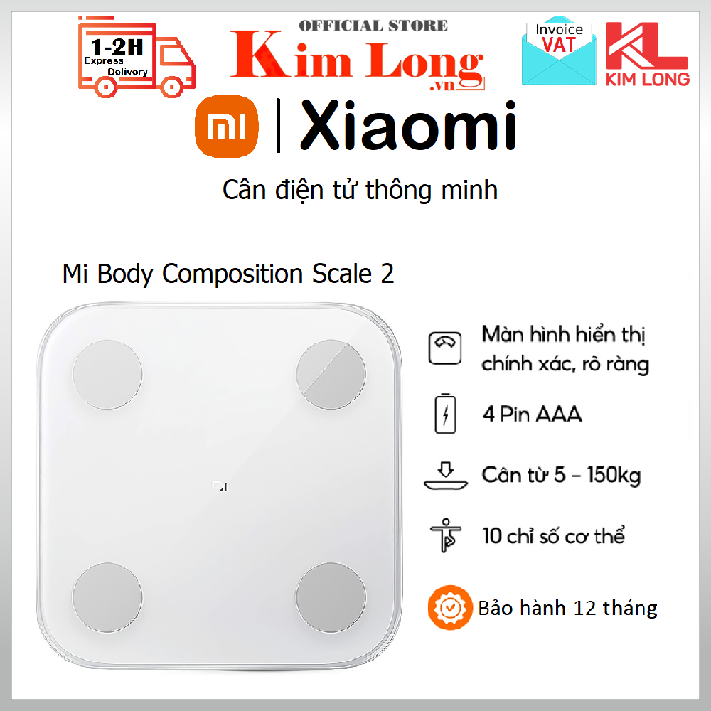 Cân thông minh Xiaomi Mi Body Composition Scale 2 bản quốc tế NUN4048GL - Hàng chính hãng