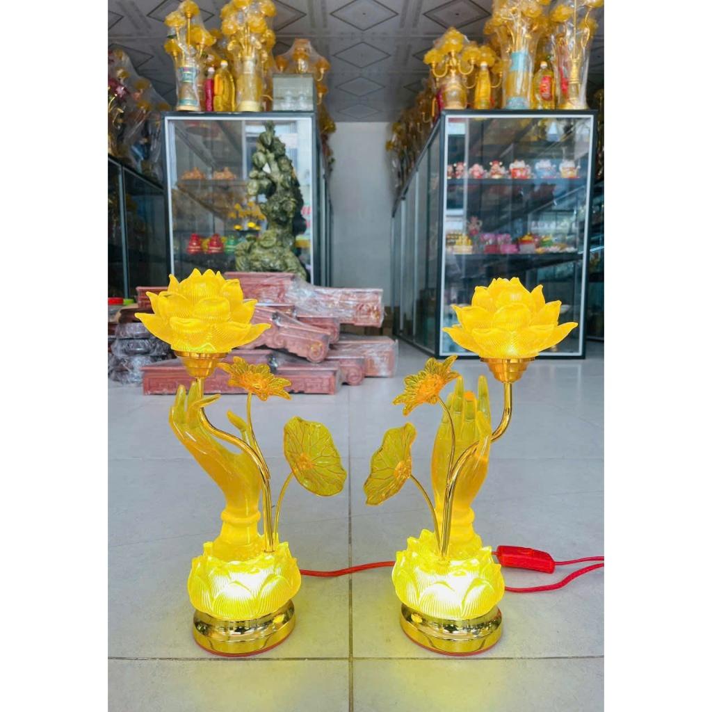 Đèn bàn tay phật RỒNG VIỆT, đèn thờ lưu ly hình tay phật đặt ban thờ phật, ban thần tài