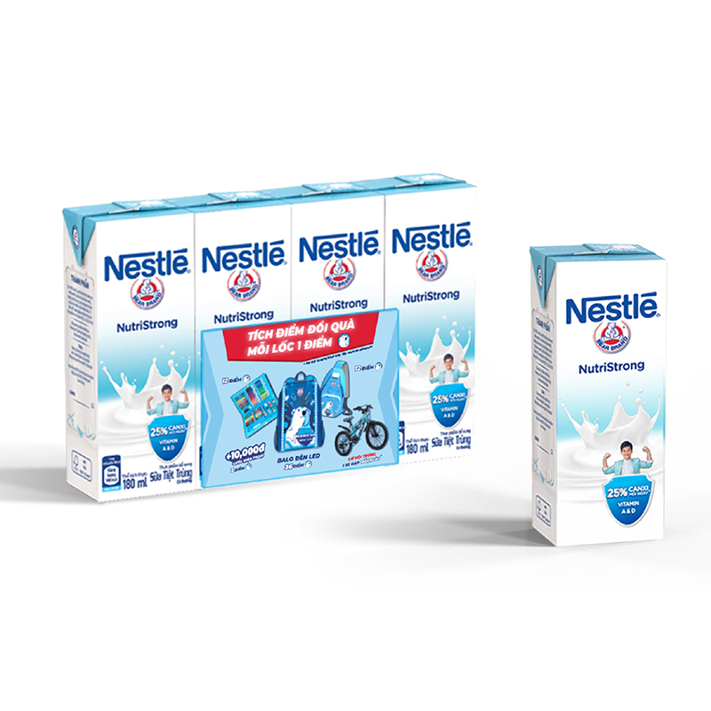 [PHIÊN BẢN THẺ CÀO MỖI LỐC] Thùng 48 hộp sữa Nestlé Gấu có đường (48x180ml)