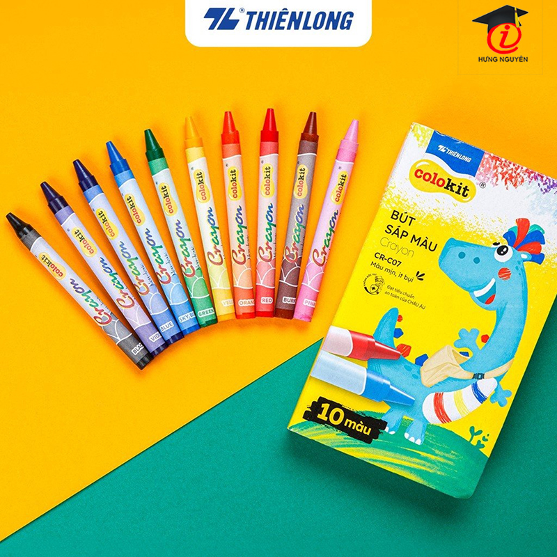 Sáp 10 màu Thiên Long Colokit CR-C07 Crayon hộp nhựa