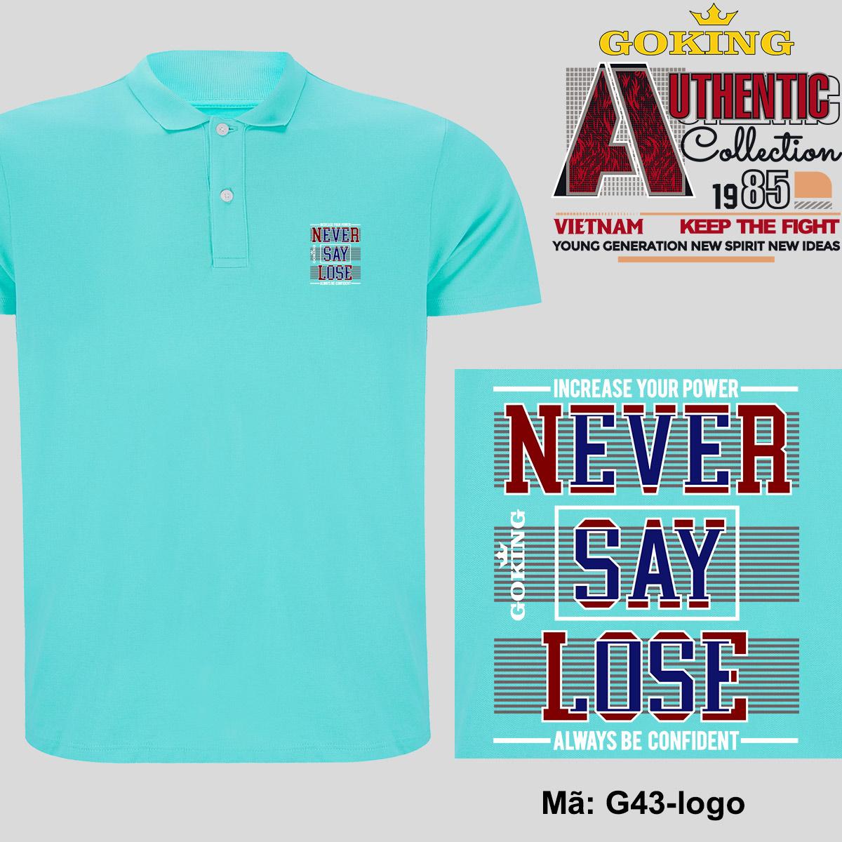 Never Say Lose, Mã Logo.g43. Áo Thun Polo Cổ Bẻ Cho Nam Nữ, Form Unisex. Áo Phông Cá Sấu Hàng Hiệu Goking, Quà Tặng Cao Cấp Cho Gia Đình, Cặp Đôi, Doanh Nghiệp - Biển - L Khoảng 60 - 68Kg