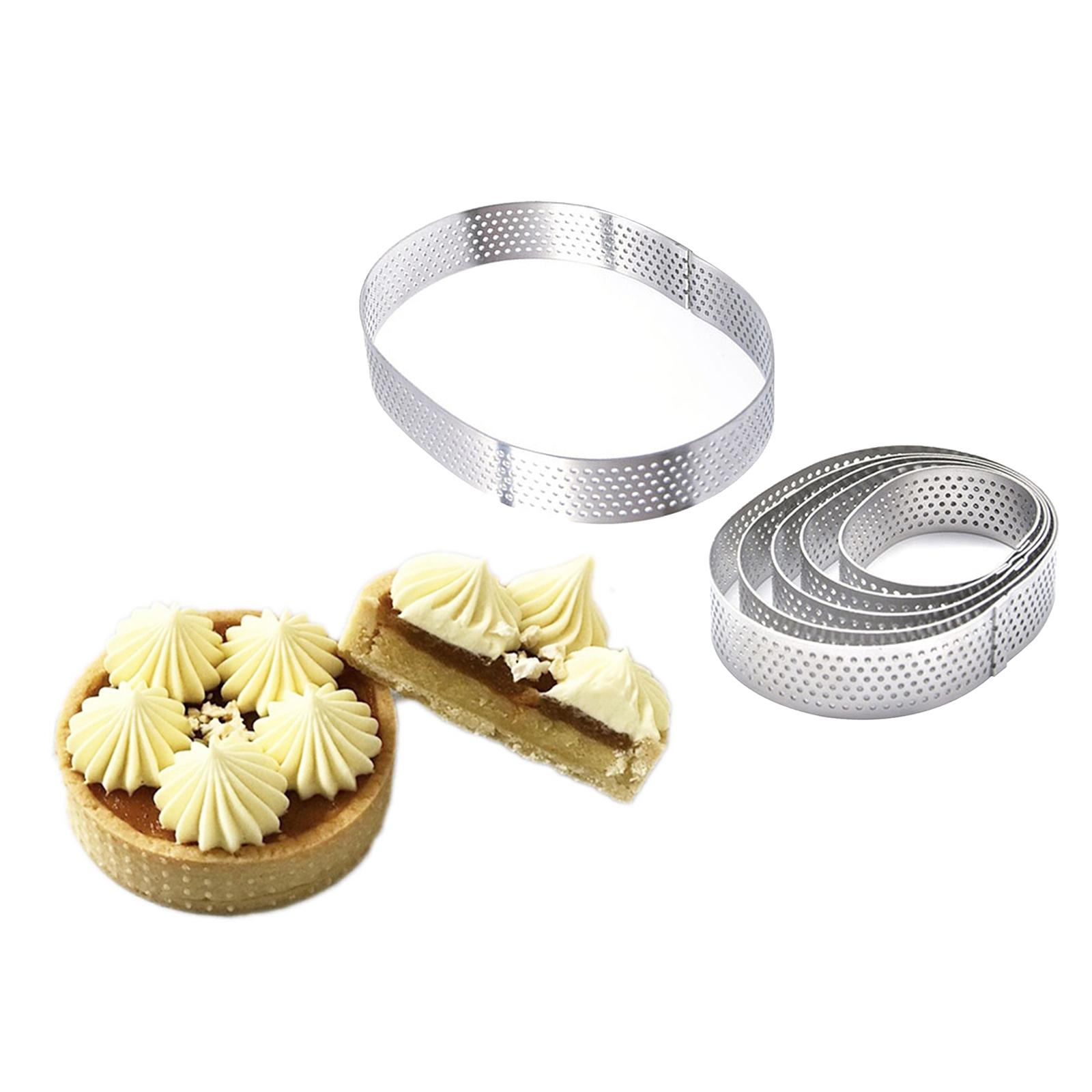 Set of 6 - Rectangle/Oval Stainless Steel Small Cake Rings, Mousse and Pastry Mini Baking Ring Mold Kitchen Baking Tools