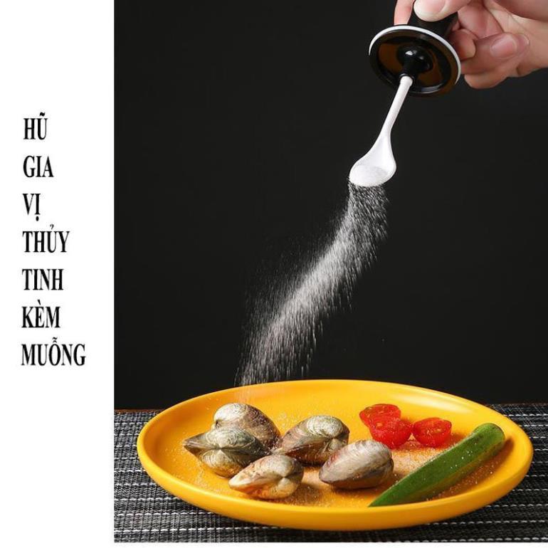 Hũ Đựng Gia Vị Kèm Muỗng, Lọ Đựng Gia Vị Tiện Ích Cho Nhà Bếp