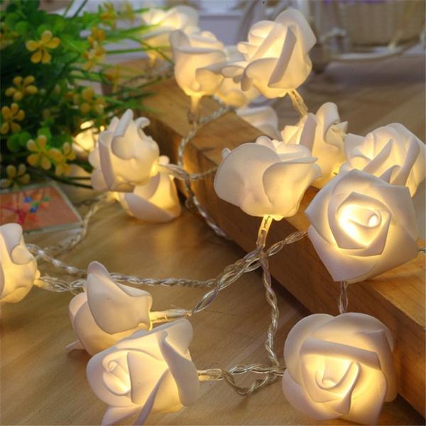 Dây đèn LED 40/20/10 bóng hình hoa hồng lãng mạn dùng trang trí
