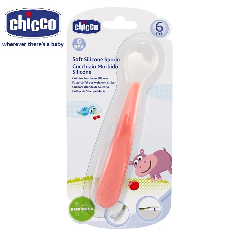 Thìa ăn silicone  6M+ Chicco