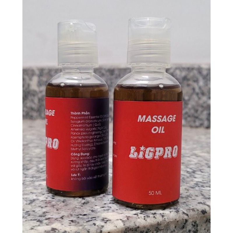 Dầu xoa bóp thảo dược Ligpro, chai 50ml, đau nhức mỏi cơ xương khớp