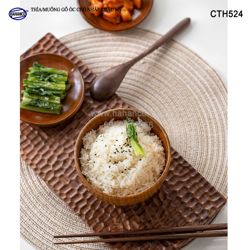 Thìa/Muỗng ăn súp gỗ Óc Chó (17cm) CTH524 - Phụ kiện thìa gỗ vừa sử dụng chụp ảnh hoặc decor trang trí cho nhà hàng, món ăn